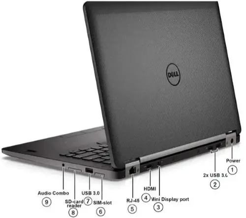 پورت های لپ تاپ دل مدل 7470