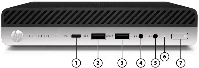 جزئیات نمای روبرو تاینی کیس EliteDesk 800g4