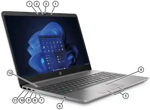 نمای سمت چپ لپ تاپ 15.6 اینچی اچ پی مدل 250R G9 Intel Core i5-1335U 16GB 512GB