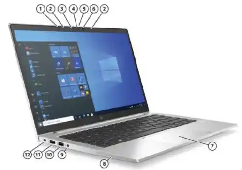 نمای سمت چپ لپ تاپ اچ پی 13.3 اینچی مدل EliteBook 830 G8