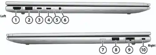 جزئیات سمت چپ و راست لپ تاپ 16 اینچی اچ پی مدل ProBook 465 G11 R7-7735U 16GB 1TB