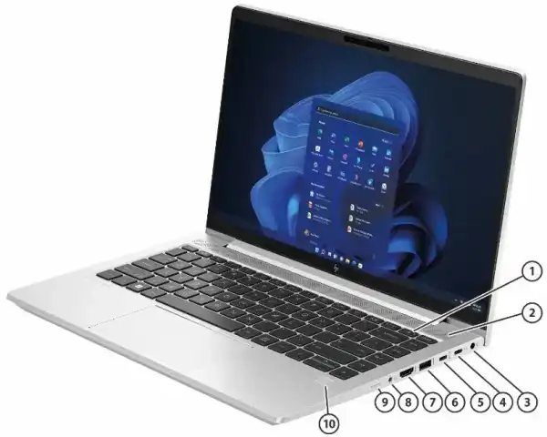 جزئیات سمت راست لپ تاپ 14 اینچی اچ پی مدل EliteBook 640 G10