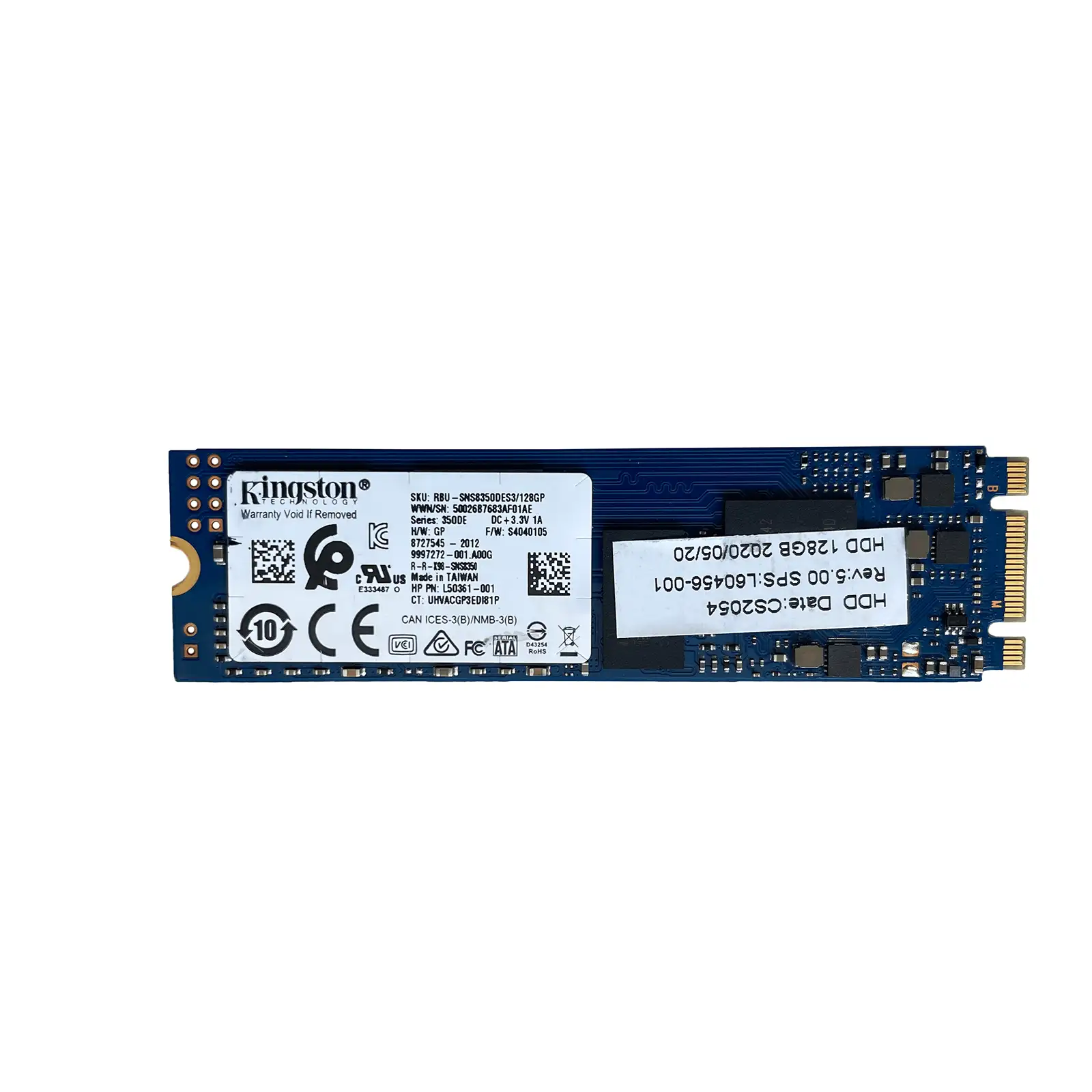 نمای اصلی حافظه SSD کینگستون 128 گیگابایت مدل RBU-SNS8350DES3