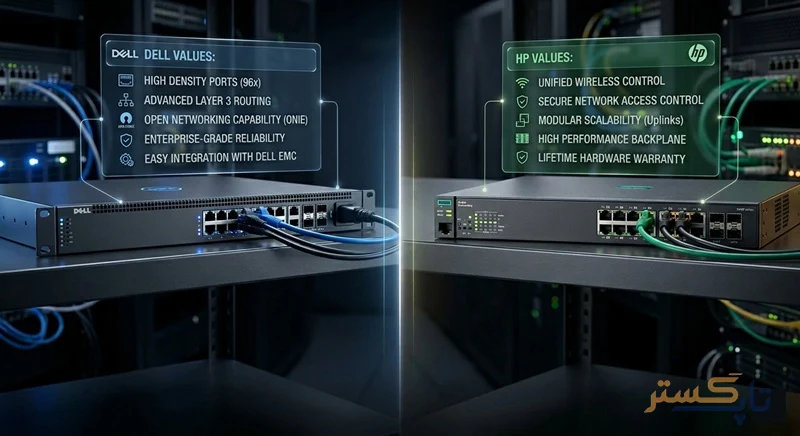 بررسی ویژگی سوئیچهای Dell و HPE